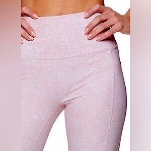 REEBOK Pink Leopard Print Legging with pockets size medium